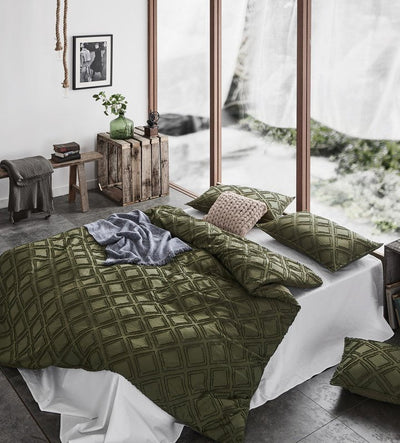 Tufted ultra soft microfiber quilt cover set-single khaiki green Payday Deals