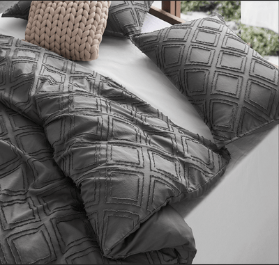 Tufted ultra soft microfiber quilt cover set-single smoke Payday Deals