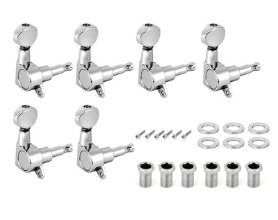 Tuning Pegs Machine Heads for Electric Guitars 6-in-Line Chrome 6pc K805 Payday Deals
