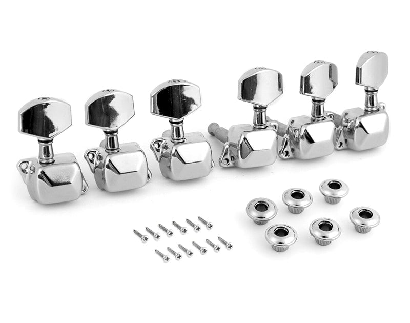 Tuning Pegs Semi-Closed Machine Heads for Acoustic Guitar Chrome 3L+3R Set 6pc K807 Payday Deals
