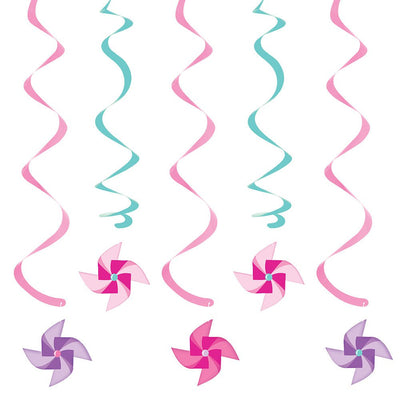 Turning One Girl Party Supplies - Hanging Decorations 5 pack