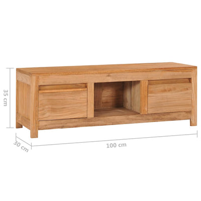 TV Cabinet 100x30x35 cm Solid Teak Wood Payday Deals