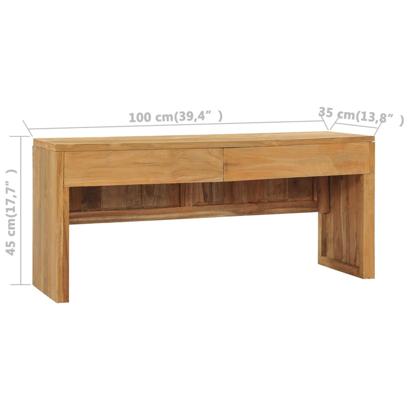 TV Cabinet 100x35x45 cm Solid Teak Wood Payday Deals