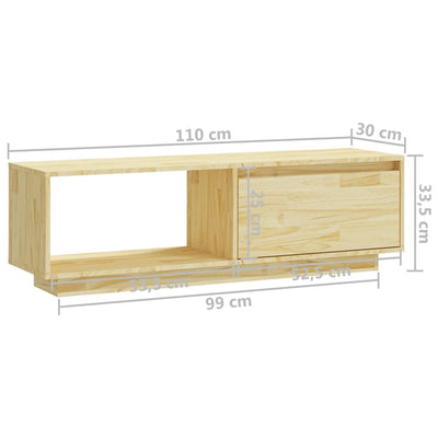 TV Cabinet 110x30x33.5 cm Solid Pinewood Payday Deals