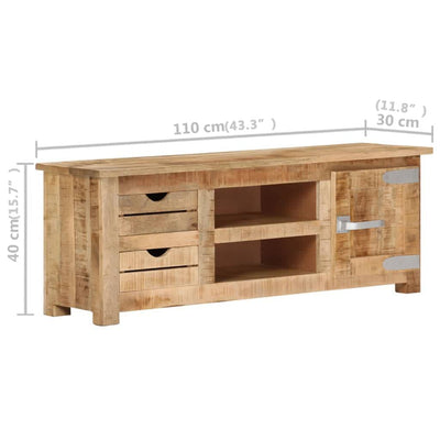 TV Cabinet 110x30x40 cm Rough Mango Wood Payday Deals