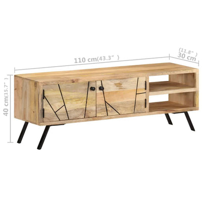 TV Cabinet 110x30x40 cm Solid Mango Wood Payday Deals