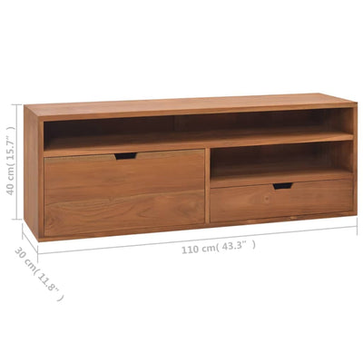 TV Cabinet 110x30x40 cm Solid Teak Wood Payday Deals