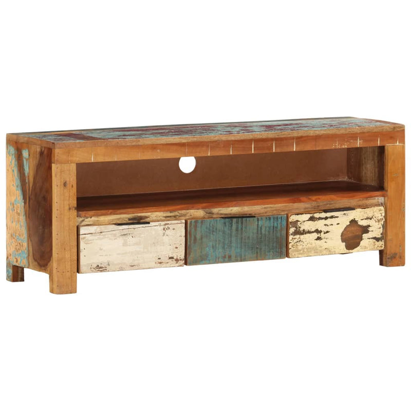 TV Cabinet 110x30x40 cm Solid Wood Reclaimed Payday Deals