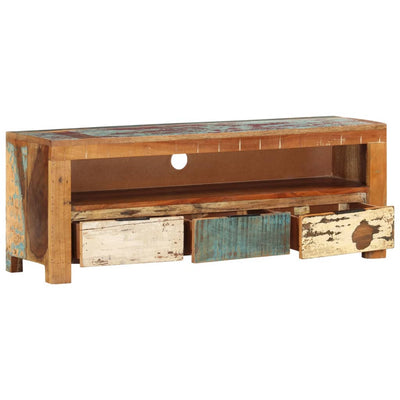 TV Cabinet 110x30x40 cm Solid Wood Reclaimed Payday Deals