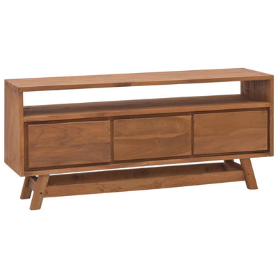 TV Cabinet 110x30x50 cm Solid Teak Wood