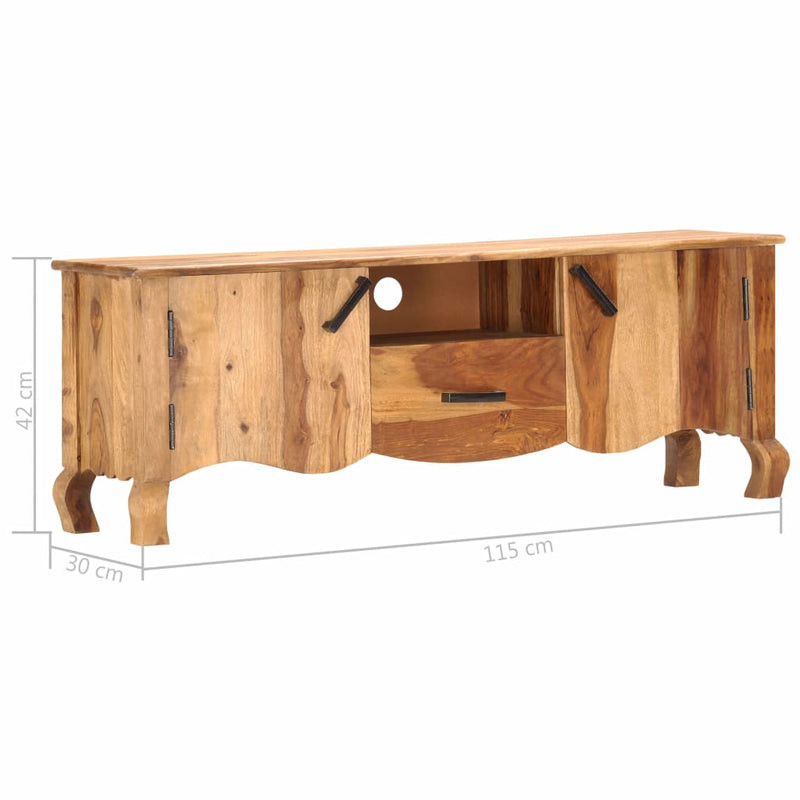 TV Cabinet 115x30x42 cm Solid Sheesham Wood Payday Deals