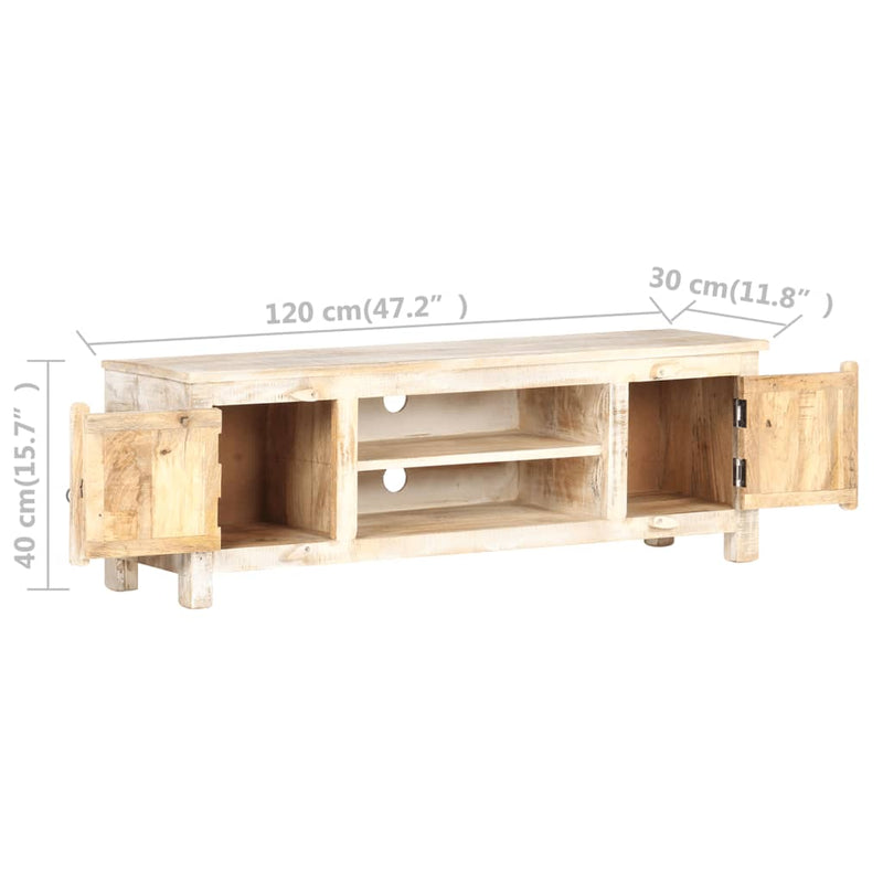 TV Cabinet 120x30x40 cm Rough Acacia Wood Payday Deals