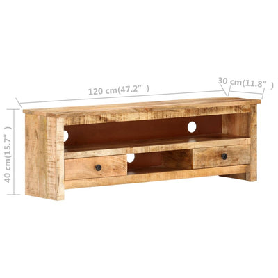 TV Cabinet 120x30x40 cm Rough Mango Wood Payday Deals