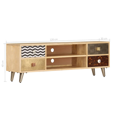 TV Cabinet 120x30x40 cm Solid Mango Wood Payday Deals