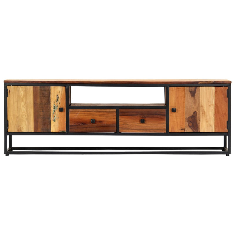 TV Cabinet 120x30x40 cm Solid Reclaimed Wood and Steel Payday Deals
