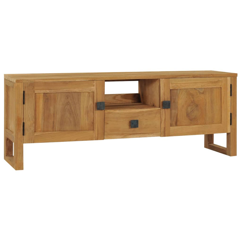 TV Cabinet 120x32x45 cm Solid Teak Wood Payday Deals