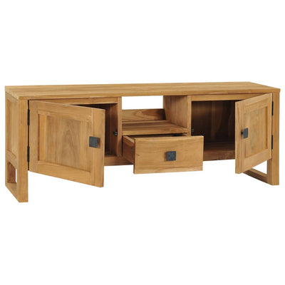 TV Cabinet 120x32x45 cm Solid Teak Wood Payday Deals