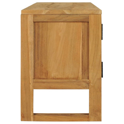 TV Cabinet 120x32x45 cm Solid Teak Wood Payday Deals