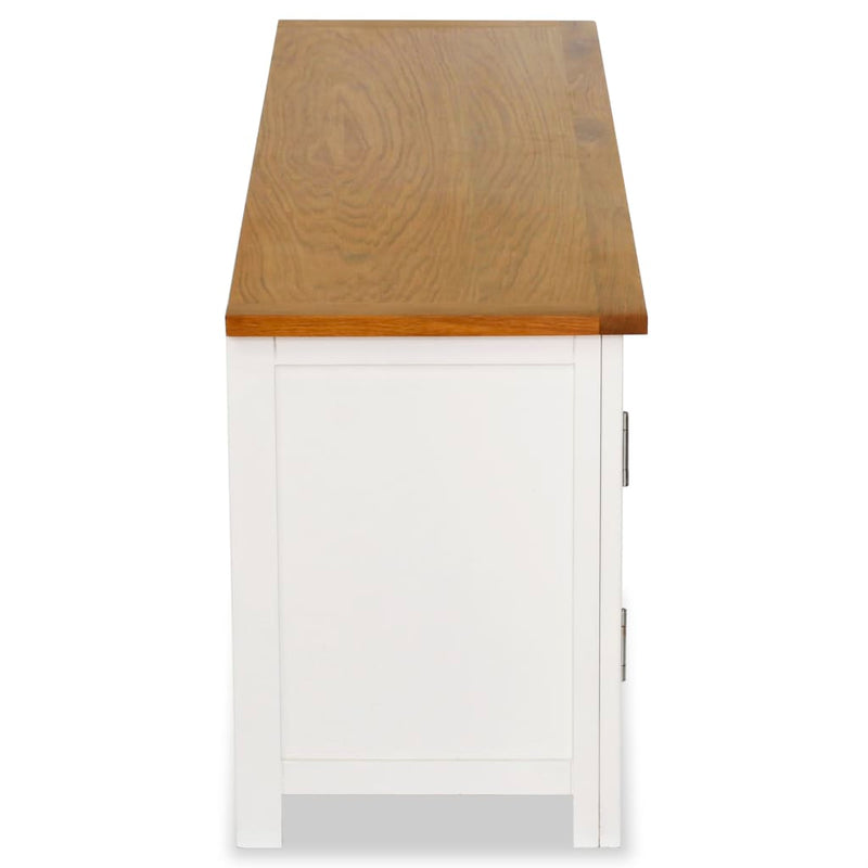 TV Cabinet 120x35x48 cm Solid Oak Wood Payday Deals