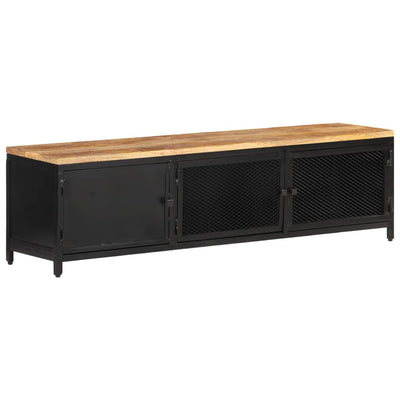 TV Cabinet 130x30x37 cm Solid Rough Mango Wood