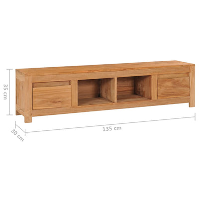 TV Cabinet 135x30x35 cm Solid Teak Wood Payday Deals