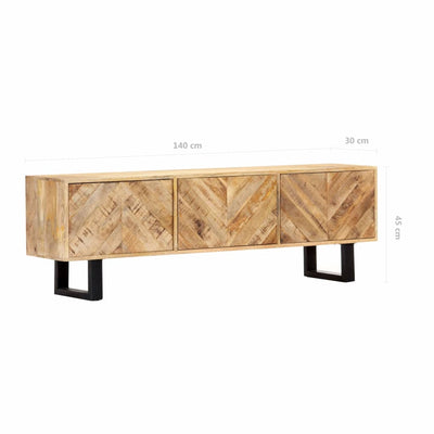 TV Cabinet 140x30x45 cm Solid Mango Wood Payday Deals