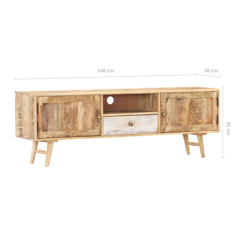 TV Cabinet 140x30x45 cm Solid Mango Wood Payday Deals