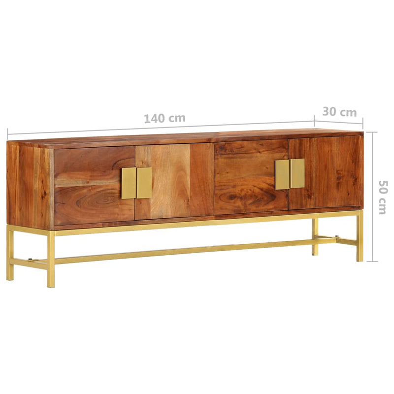 TV Cabinet 140x30x50 cm Solid Acacia Wood Payday Deals