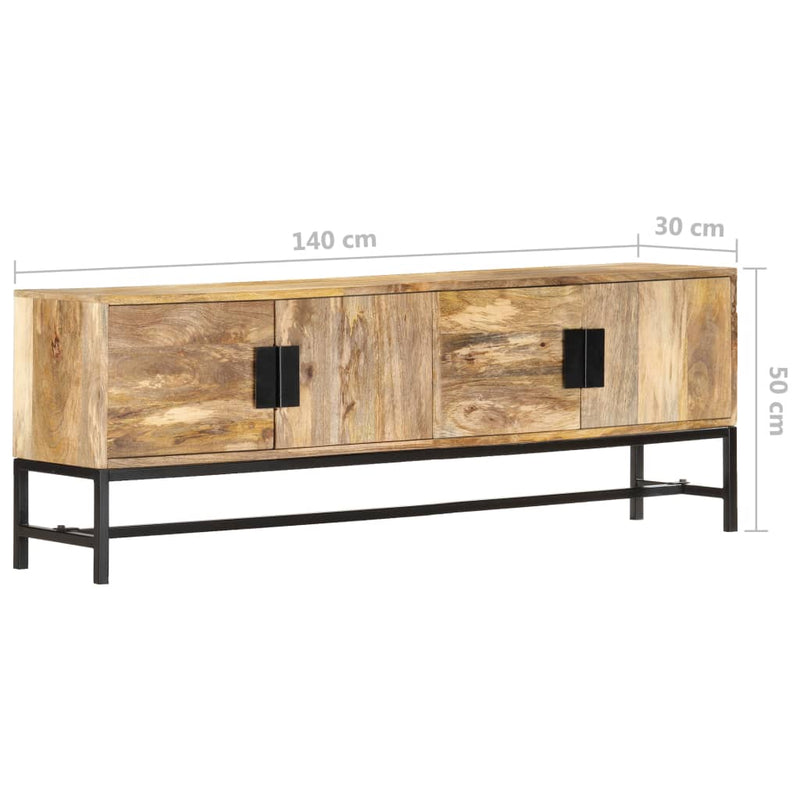 TV Cabinet 140x30x50 cm Solid Mango Wood Payday Deals