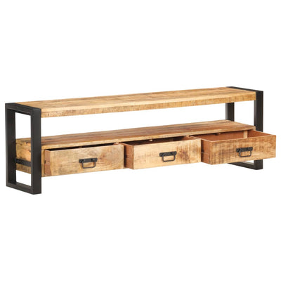 TV Cabinet 150x30x45 cm Solid Rough Mango Wood Payday Deals