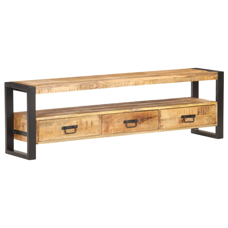 TV Cabinet 150x30x45 cm Solid Rough Mango Wood Payday Deals