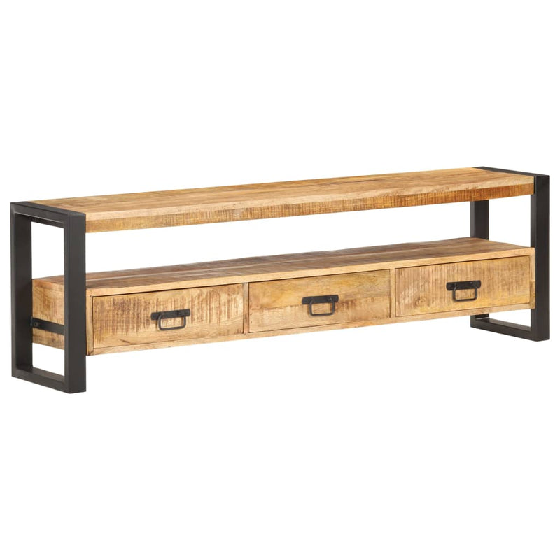 TV Cabinet 150x30x45 cm Solid Rough Mango Wood Payday Deals