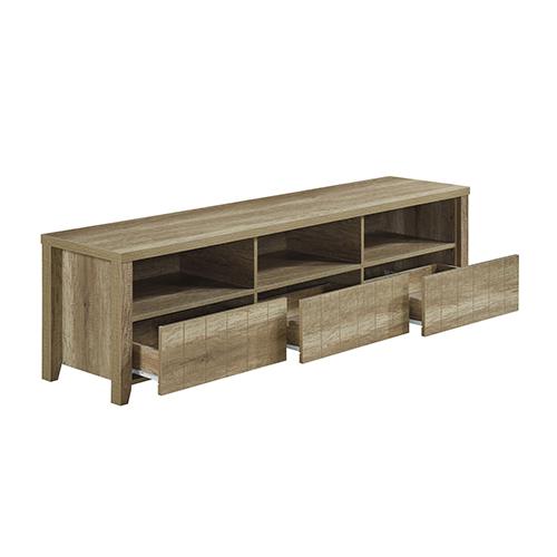 TV Cabinet 3 Storage Drawers with Shelf Natural Wood like MDF Entertainment Unit in Oak Colour Payday Deals