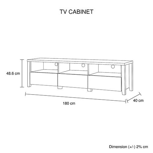 TV Cabinet 3 Storage Drawers with Shelf Natural Wood like MDF Entertainment Unit in Oak Colour Payday Deals