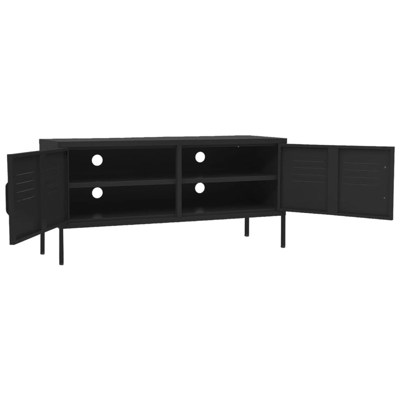 TV Cabinet Black 105x35x50 cm Steel Payday Deals