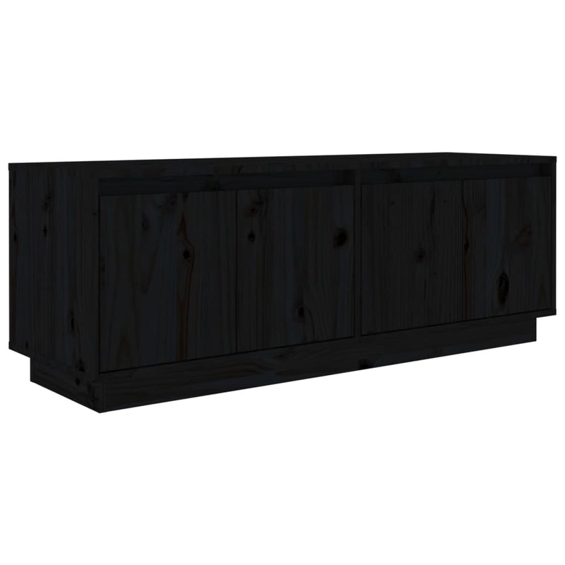 TV Cabinet Black 110x34x40 cm Solid Wood Pine Payday Deals