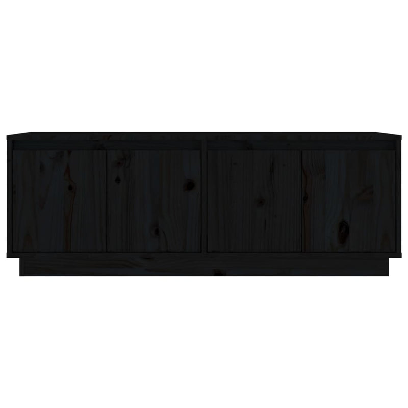 TV Cabinet Black 110x34x40 cm Solid Wood Pine Payday Deals