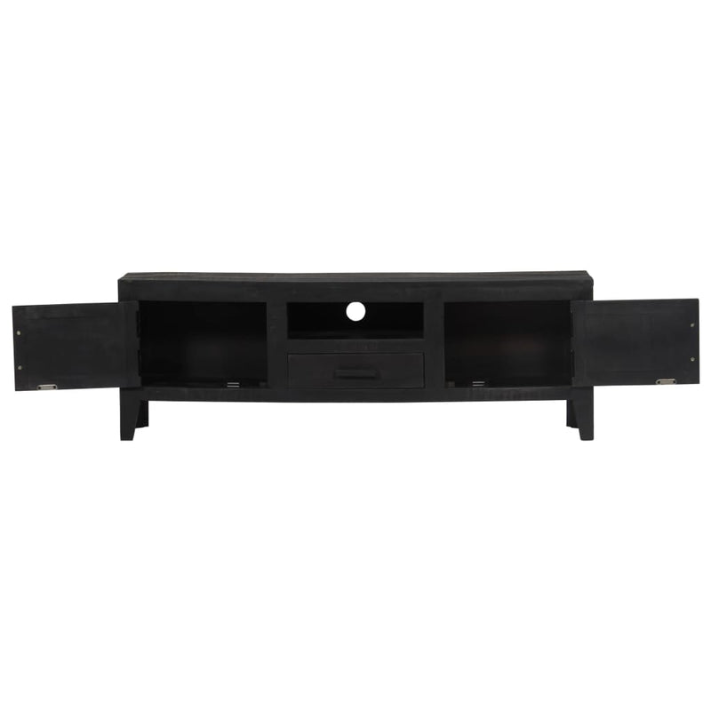 TV Cabinet Black 118x30x40 cm Solid Mango Wood Payday Deals