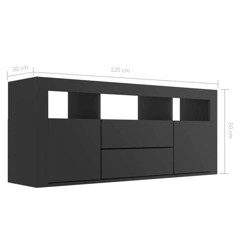 TV Cabinet Black 120x30x50 cm Chipboard Payday Deals