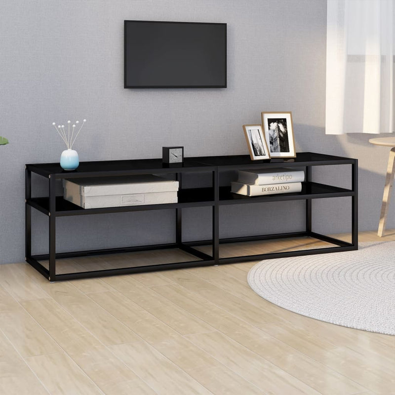 TV Cabinet Black 140x40x40.5 cm Tempered Glass Payday Deals