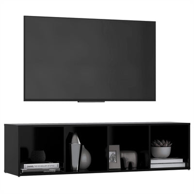 TV Cabinet Black 142.5x35x36.5 cm Engineered Wood Payday Deals