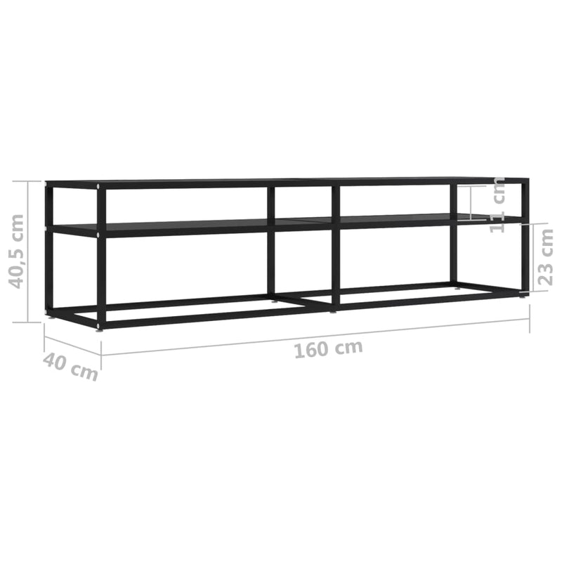 TV Cabinet Black 160x40x40.5 cm Tempered Glass Payday Deals