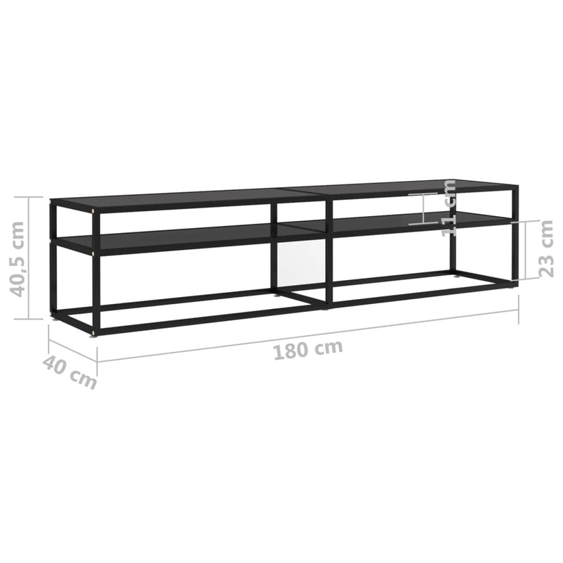 TV Cabinet Black 180x40x40.5 cm Tempered Glass Payday Deals