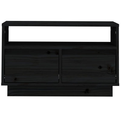 TV Cabinet Black 60x35x37 cm Solid Wood Pine Payday Deals