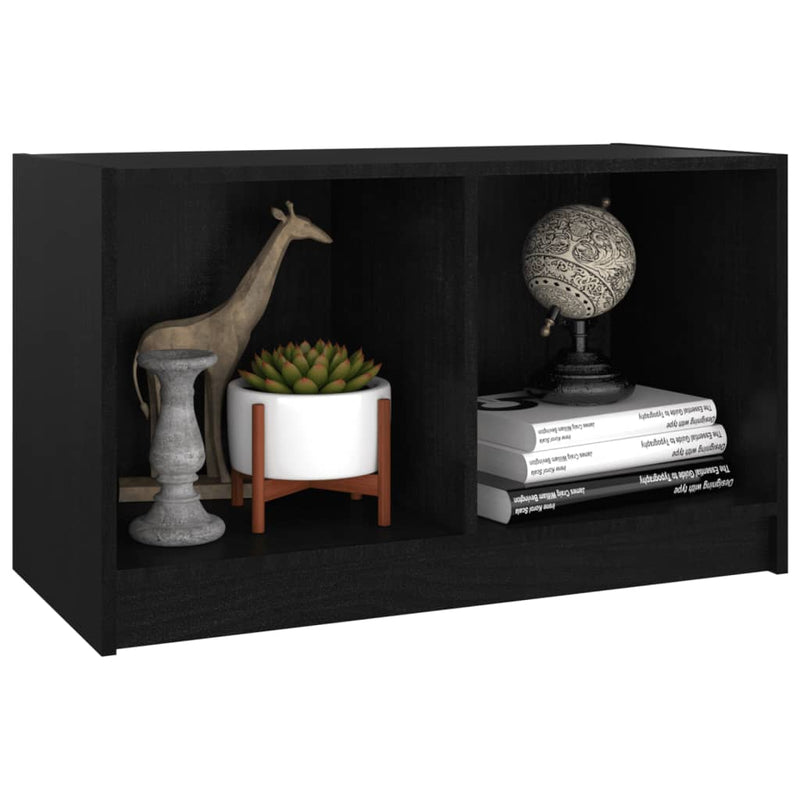 TV Cabinet Black 70x33x42 cm Solid Pinewood Payday Deals