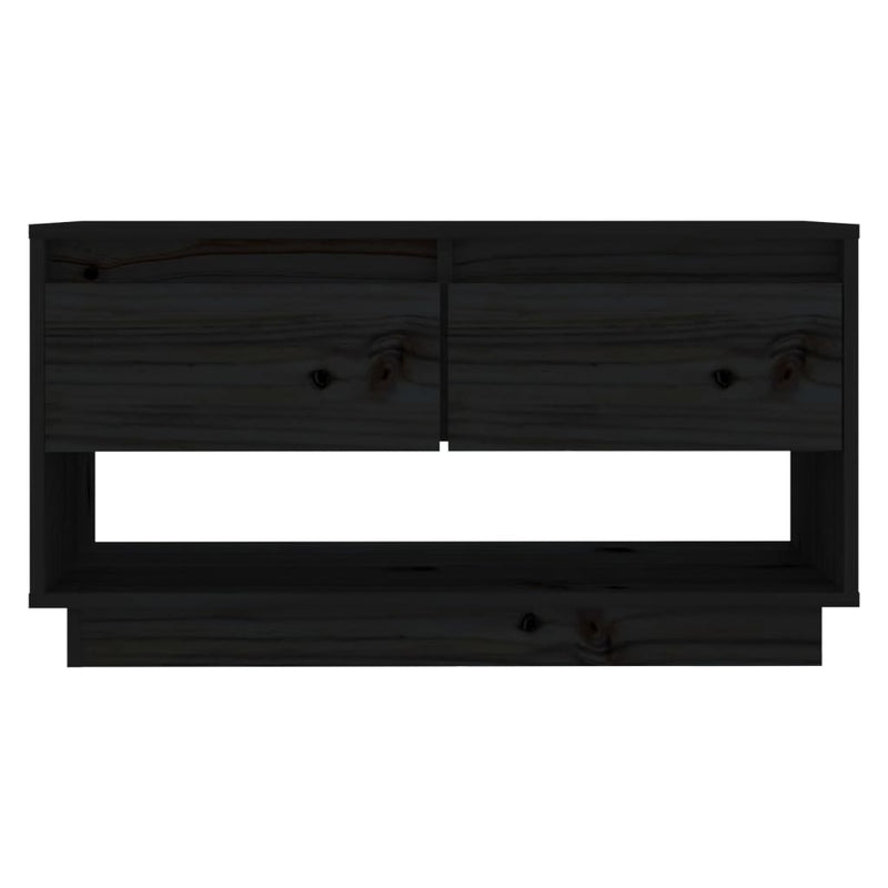 TV Cabinet Black 74x34x40 cm Solid Wood Pine Payday Deals