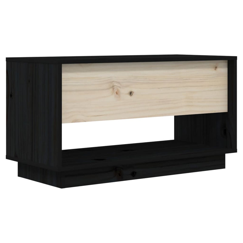 TV Cabinet Black 74x34x40 cm Solid Wood Pine Payday Deals