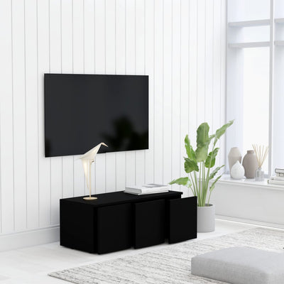 TV Cabinet Black 80x34x30 cm Engineered Wood Payday Deals