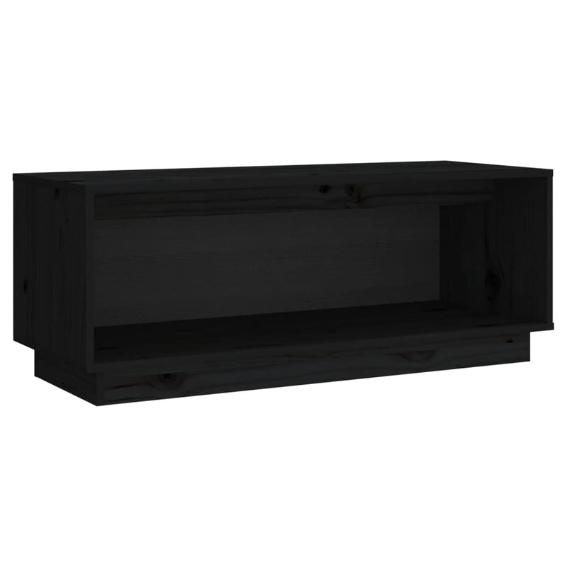 TV Cabinet Black 90x35x35 cm Solid Wood Pine Payday Deals