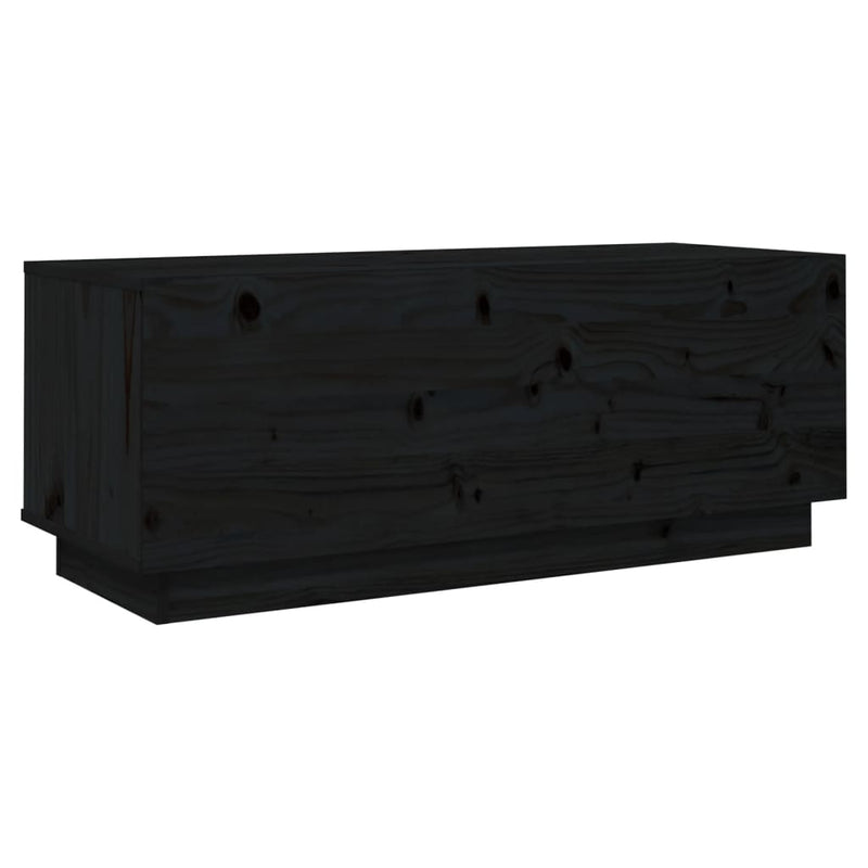 TV Cabinet Black 90x35x35 cm Solid Wood Pine Payday Deals